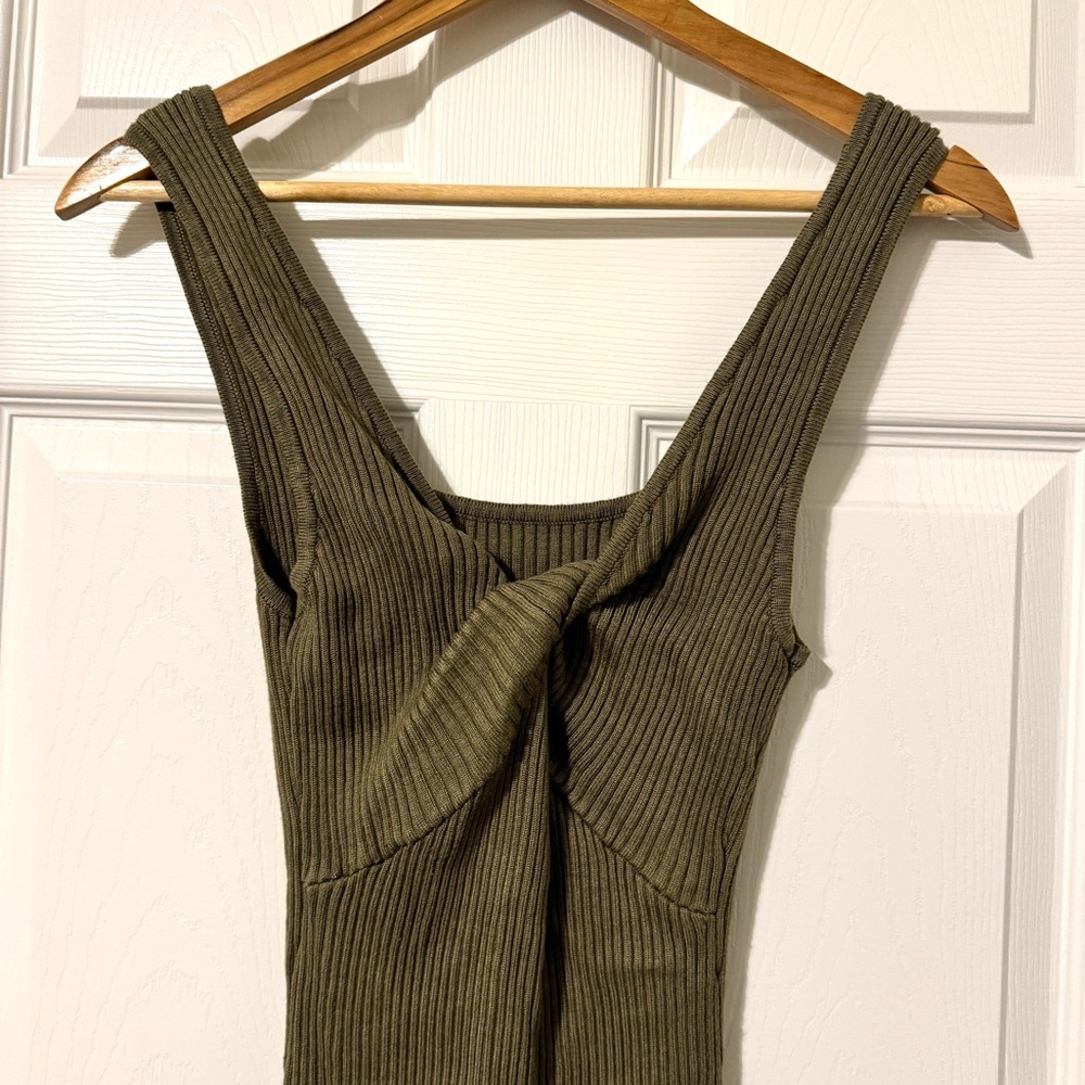 Abercrombie & Fitch Reversible Knit Ribbed Mini Dress Size Small Green Sweater - Picture 7 of 8